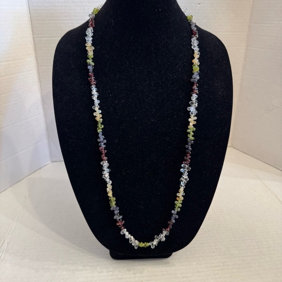 Natural Multi Gemstone Tear Drops Briolette Beaded Necklace 6-10 MM 38 Inch - Picture 15 of 16